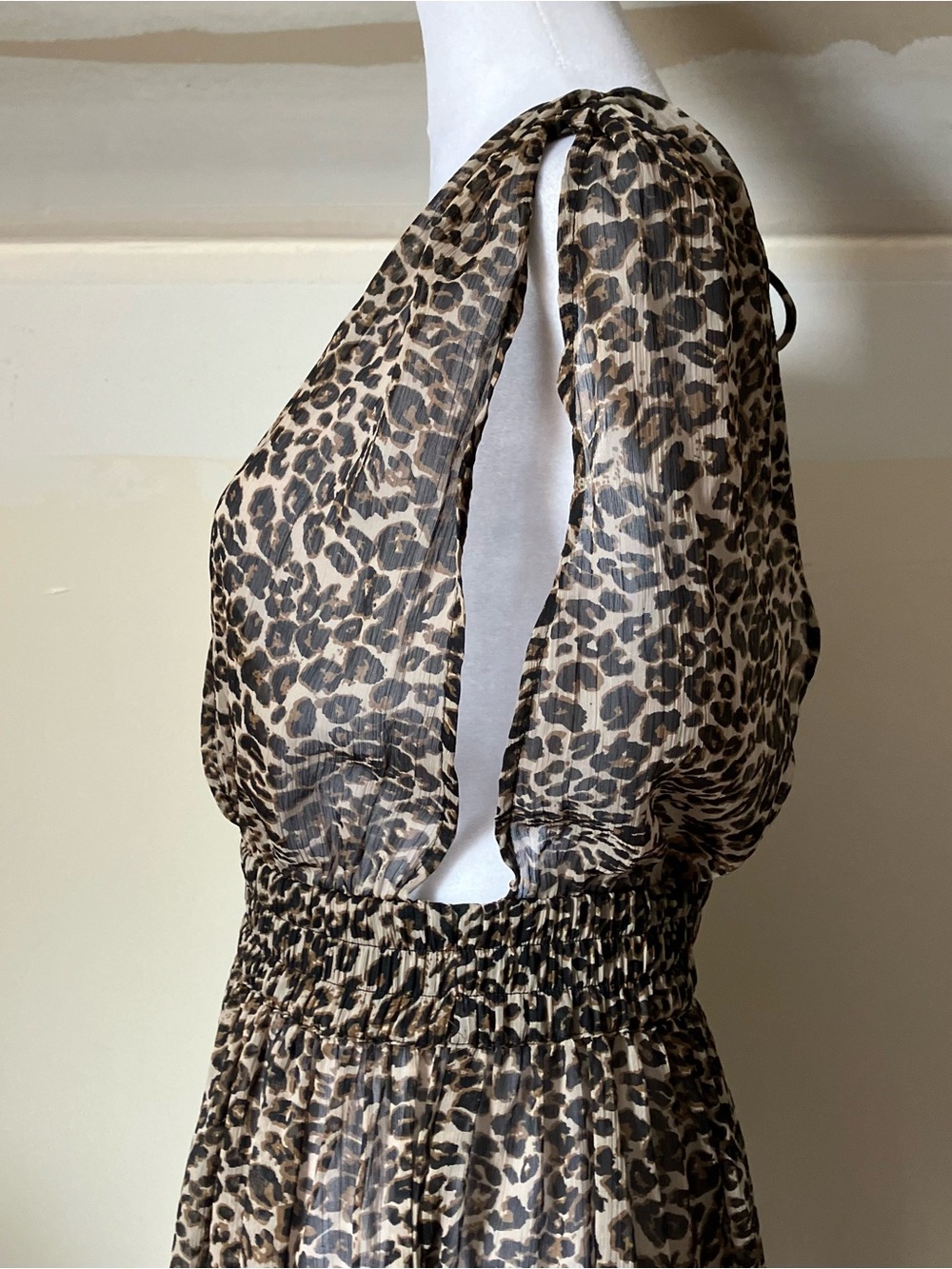 America & Beyond Leopard Print Maxi Cover Up Boho Beach Resort Dress size Medium - Picture 8 of 9